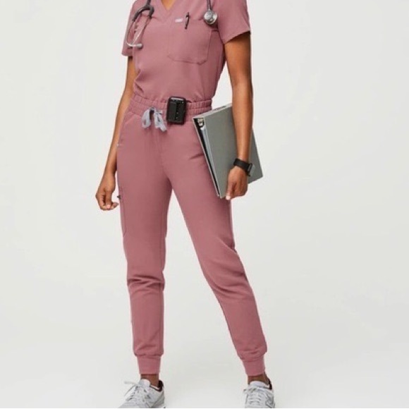 Mari Skinny Jogger Scrub Pants/ Mineral Mauve - Picture 3 of 3